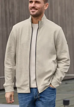 Jacke mit Stehkragen im Melange-Look