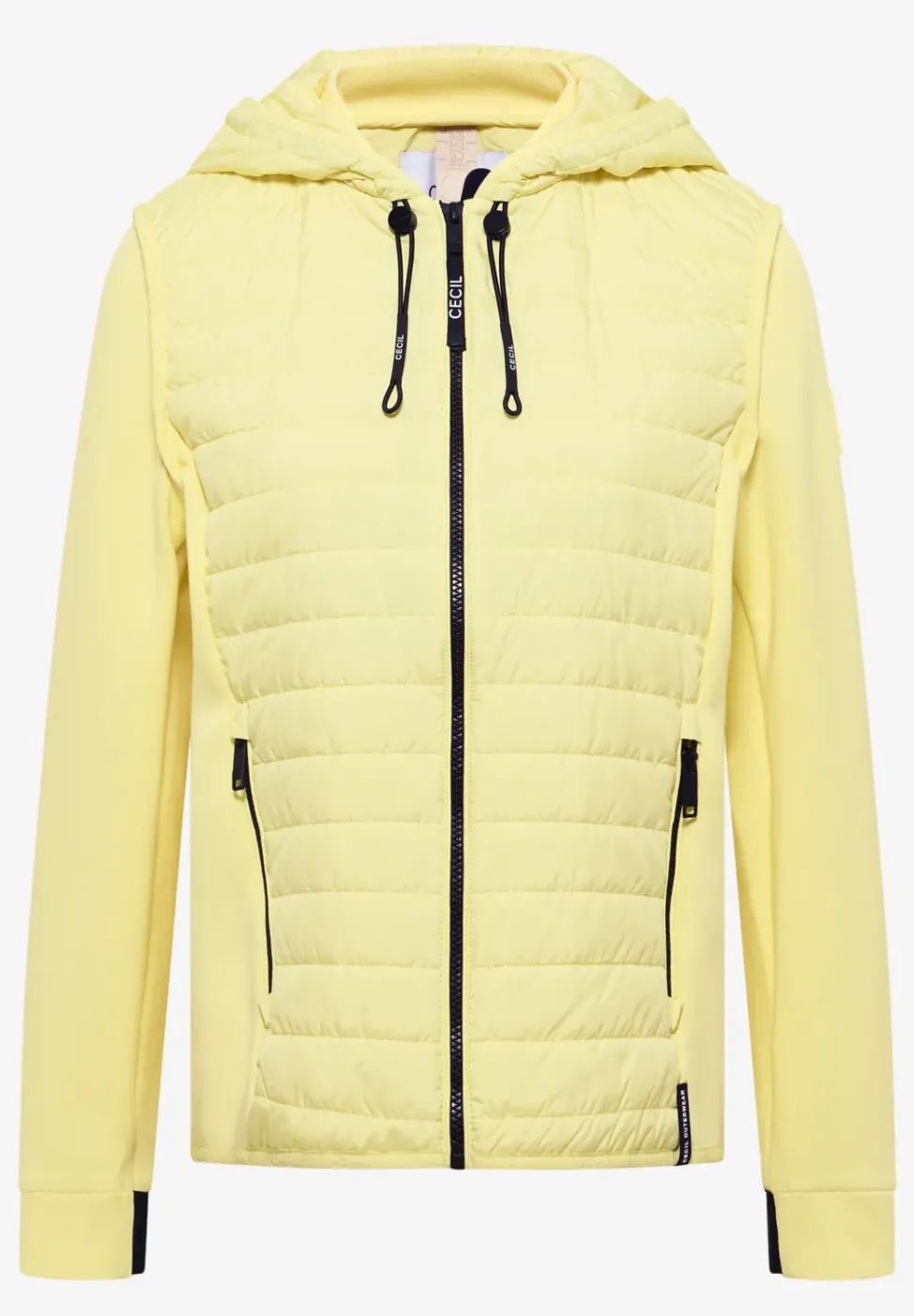 Jacke mit Strukturmix und Kapuze