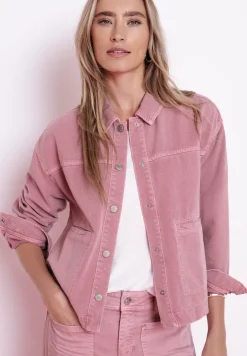Jeansjacke in pinker Waschung