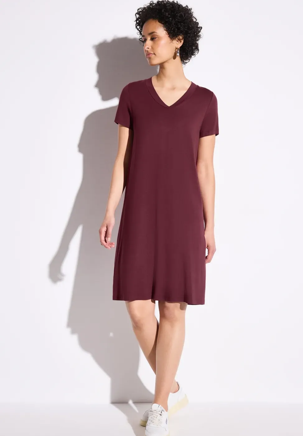 Jersey-Kleid in Unifarbe