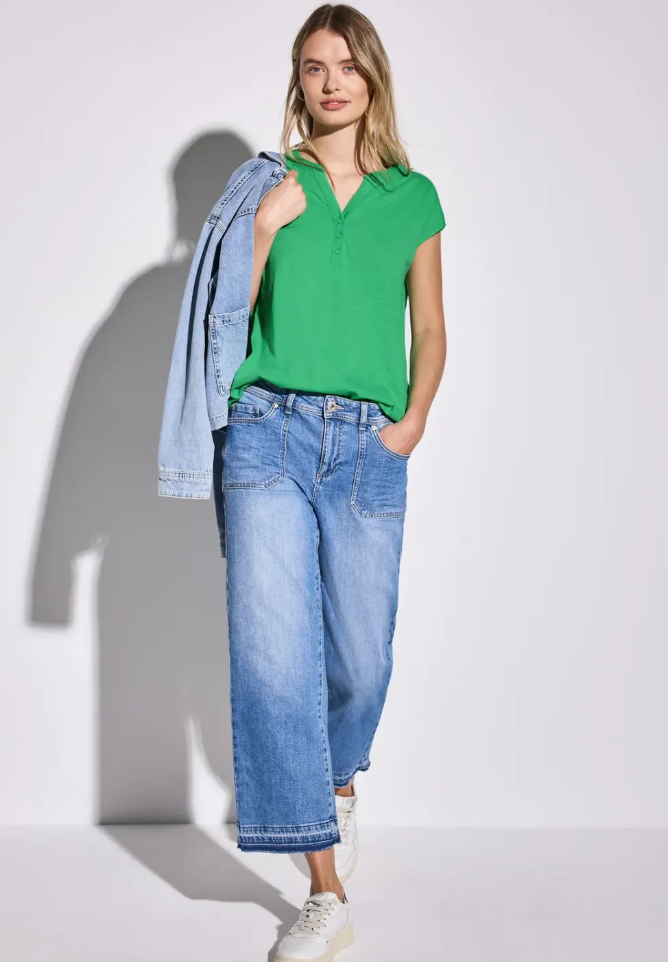 Jersey Shirt im Tunika-Look