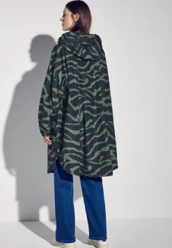 Kapuzen-Poncho mit Print