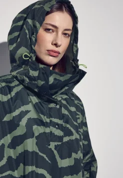 Kapuzen-Poncho mit Print