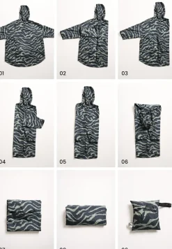Kapuzen-Poncho mit Print