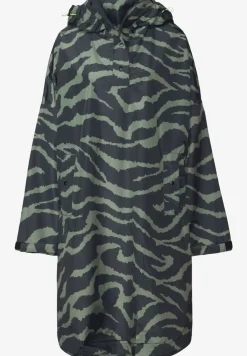 Kapuzen-Poncho mit Print