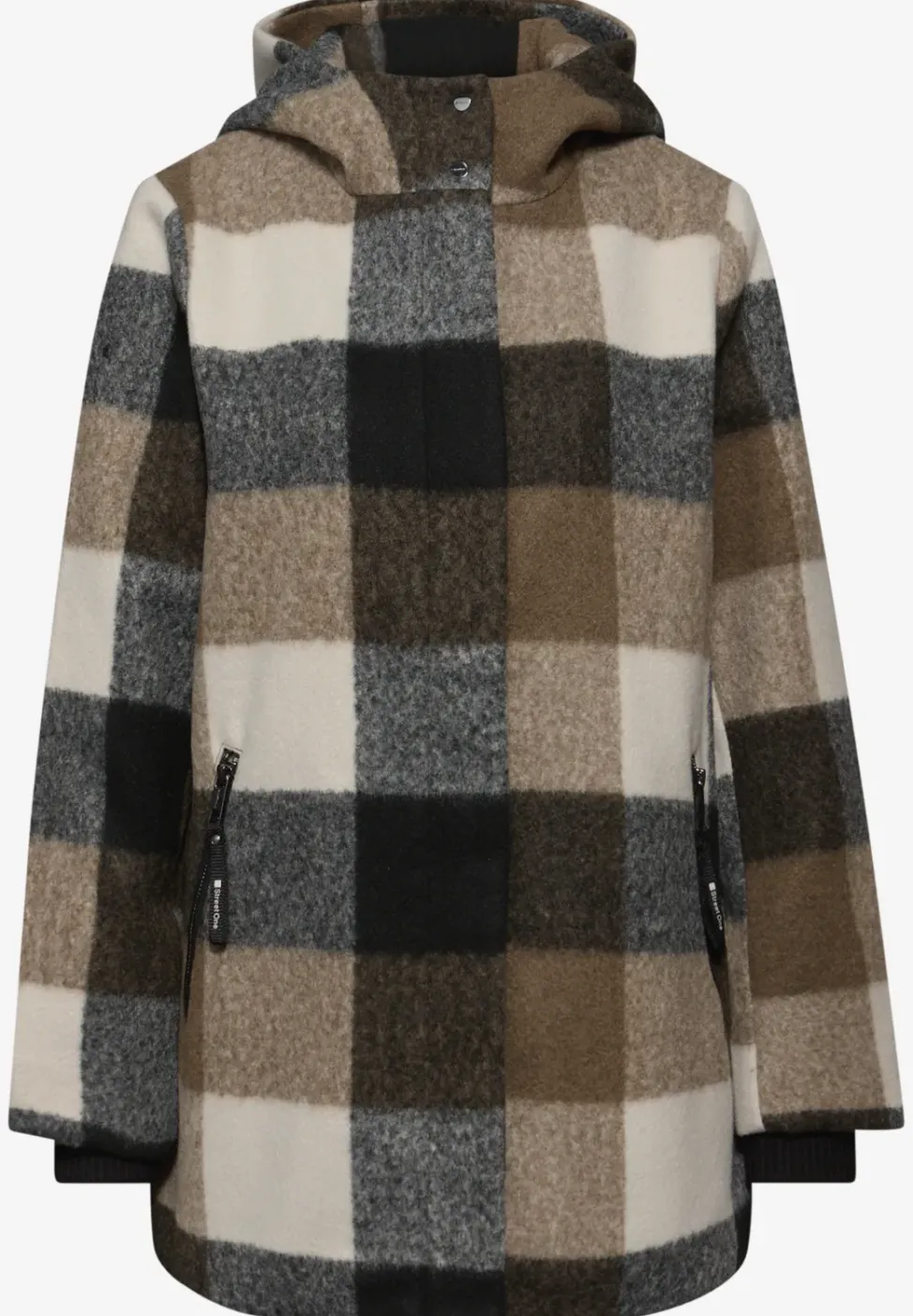Karierte Jacke mit Kapuze