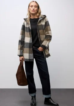 Karierte Jacke mit Kapuze