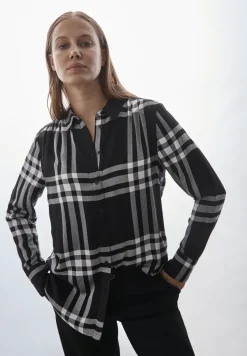 Karierte Longblouse
