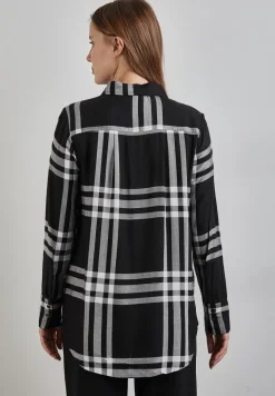 Karierte Longblouse