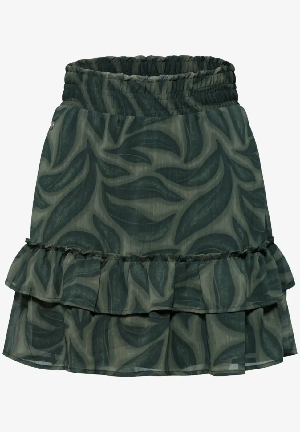 Knielanger Rock aus Chiffon mit Volants