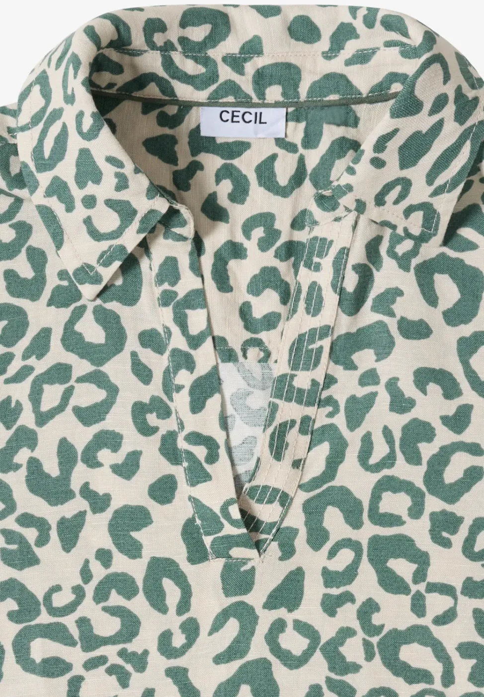 Knielanges Kleid aus Leinenmix mit Print