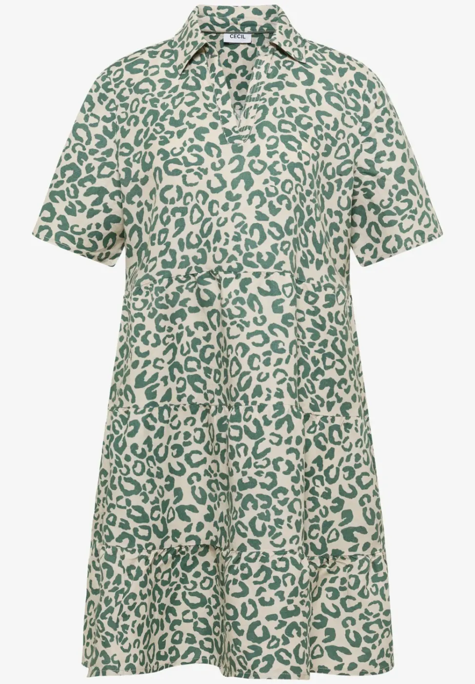 Knielanges Kleid aus Leinenmix mit Print
