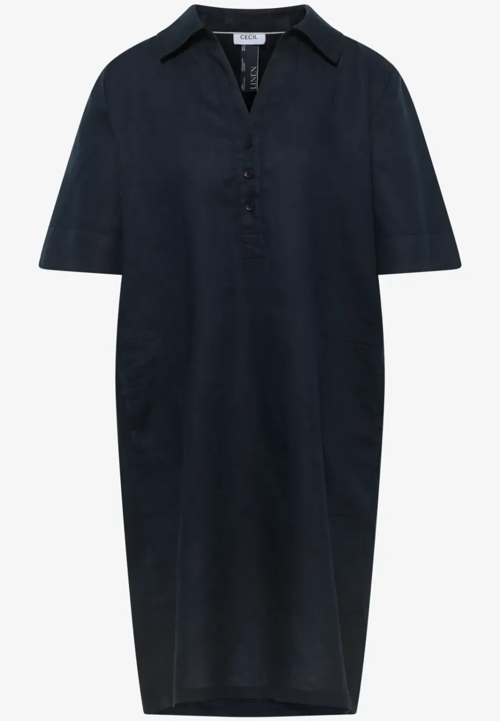 Knielanges Kleid aus reinem Leinen