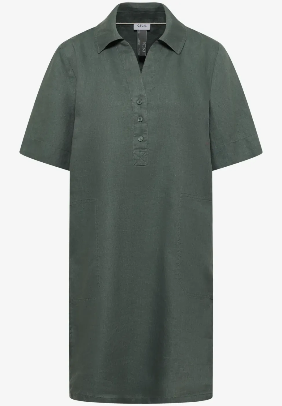 Knielanges Kleid aus reinem Leinen