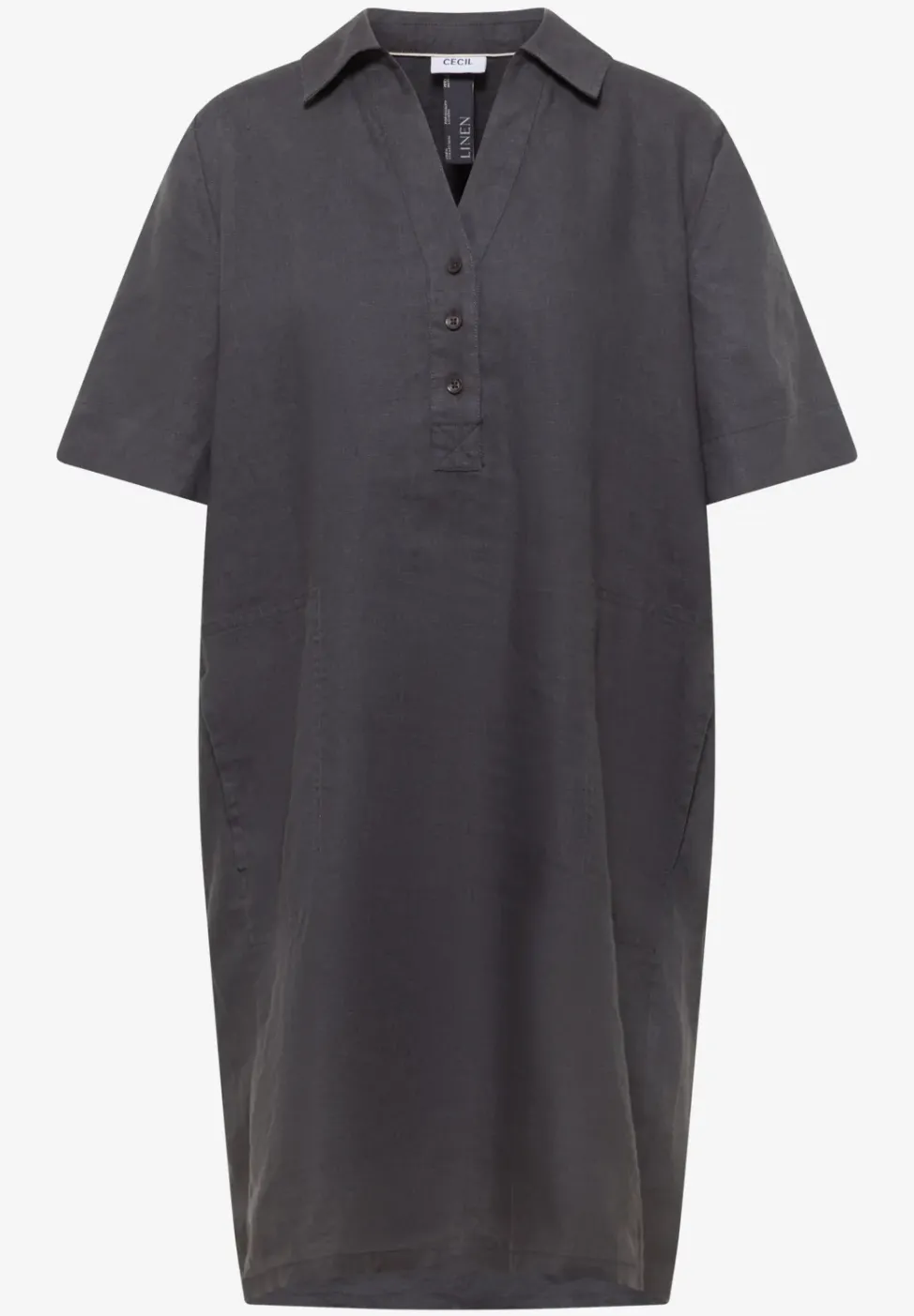 Knielanges Kleid aus reinem Leinen