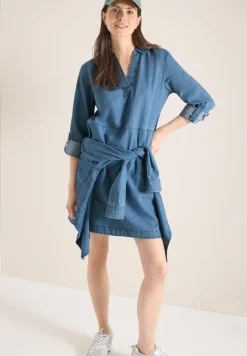 Knielanges Kleid im Denim-Look