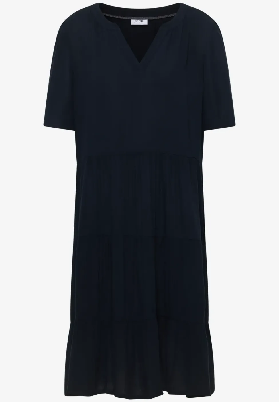 Knielanges Kleid in Crepe-Struktur
