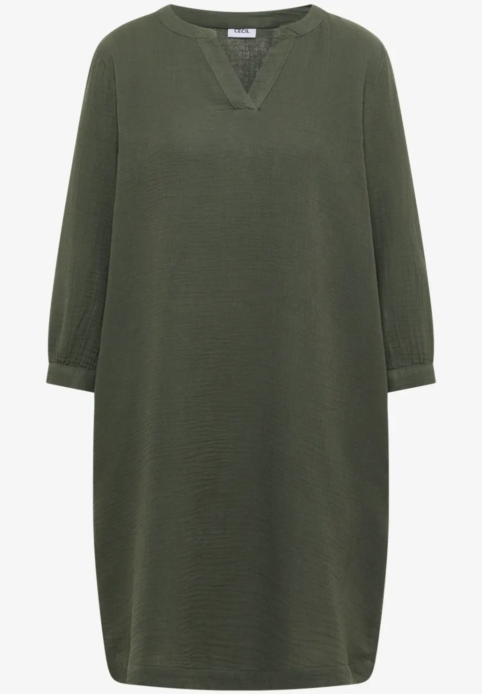 Knielanges Kleid in Musselin-Qualität