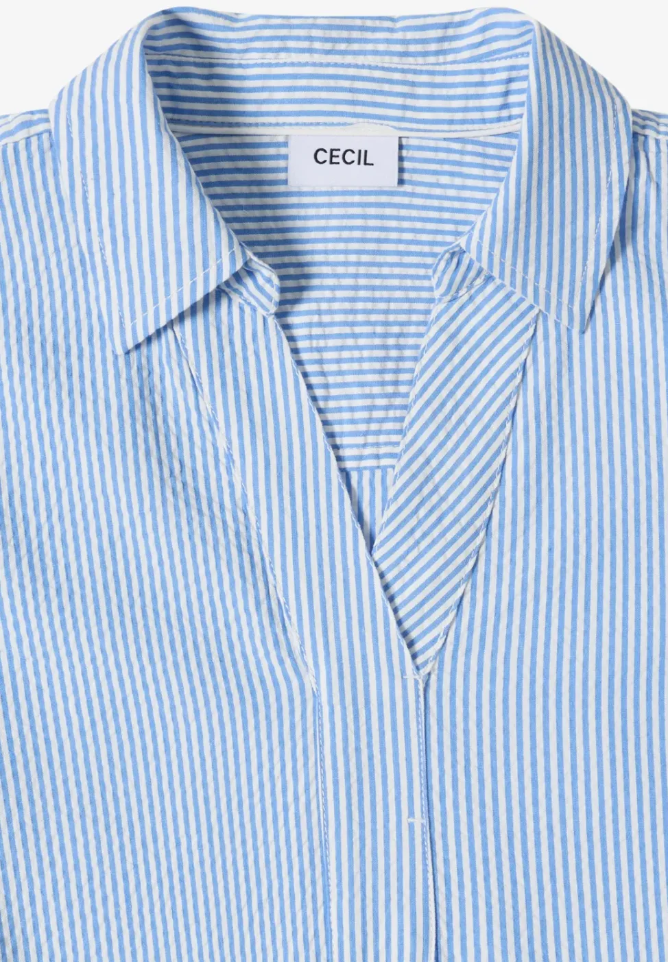 Knielanges Kleid in Seersuckerqualität