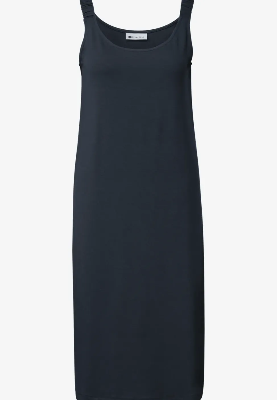 Knielanges Kleid mit gerafften Trägern