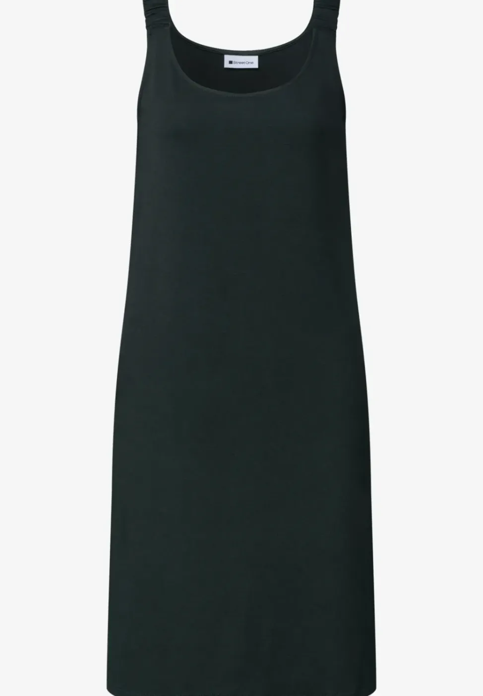 Knielanges Kleid mit gerafften Trägern