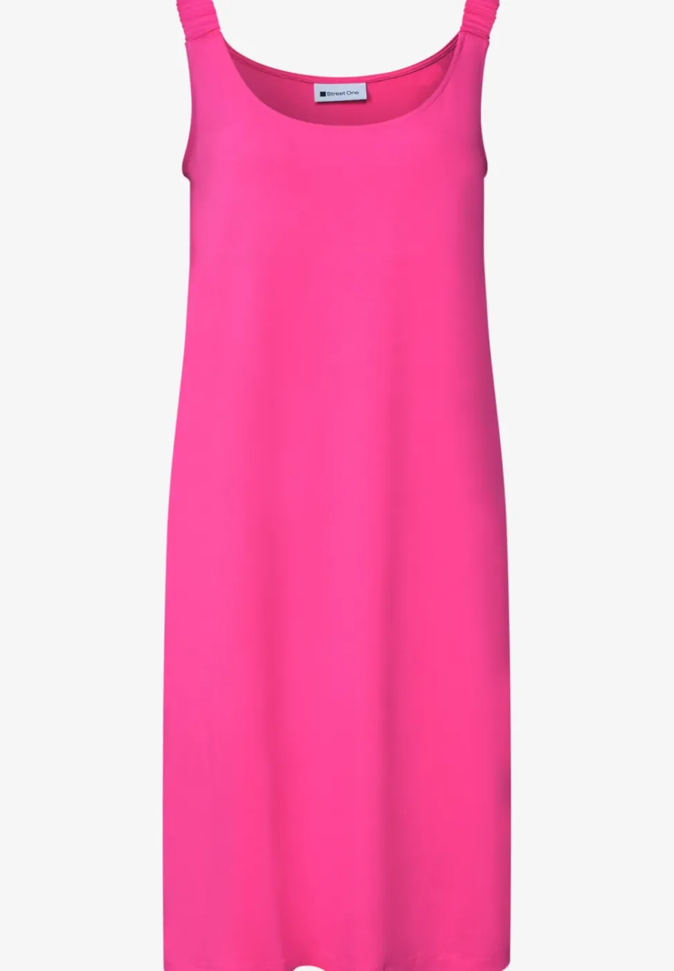 Knielanges Kleid mit gerafften Trägern