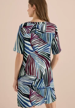 Knielanges Kleid mit grafischem Muster