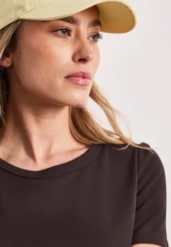 Knielanges Kleid mit Raffung
