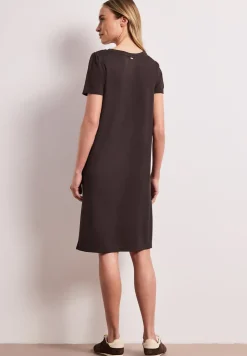 Knielanges Kleid mit Raffung