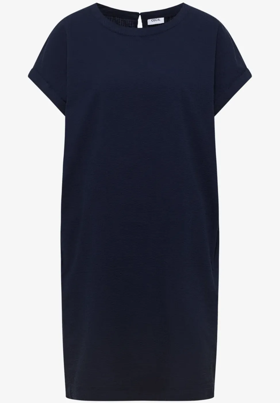 Knielanges Kleid mit Seersuckerstruktur