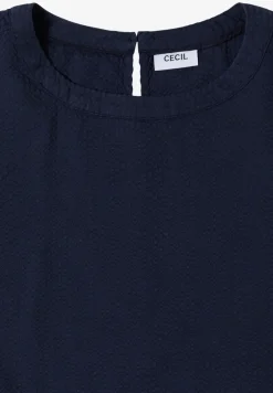 Knielanges Kleid mit Seersuckerstruktur