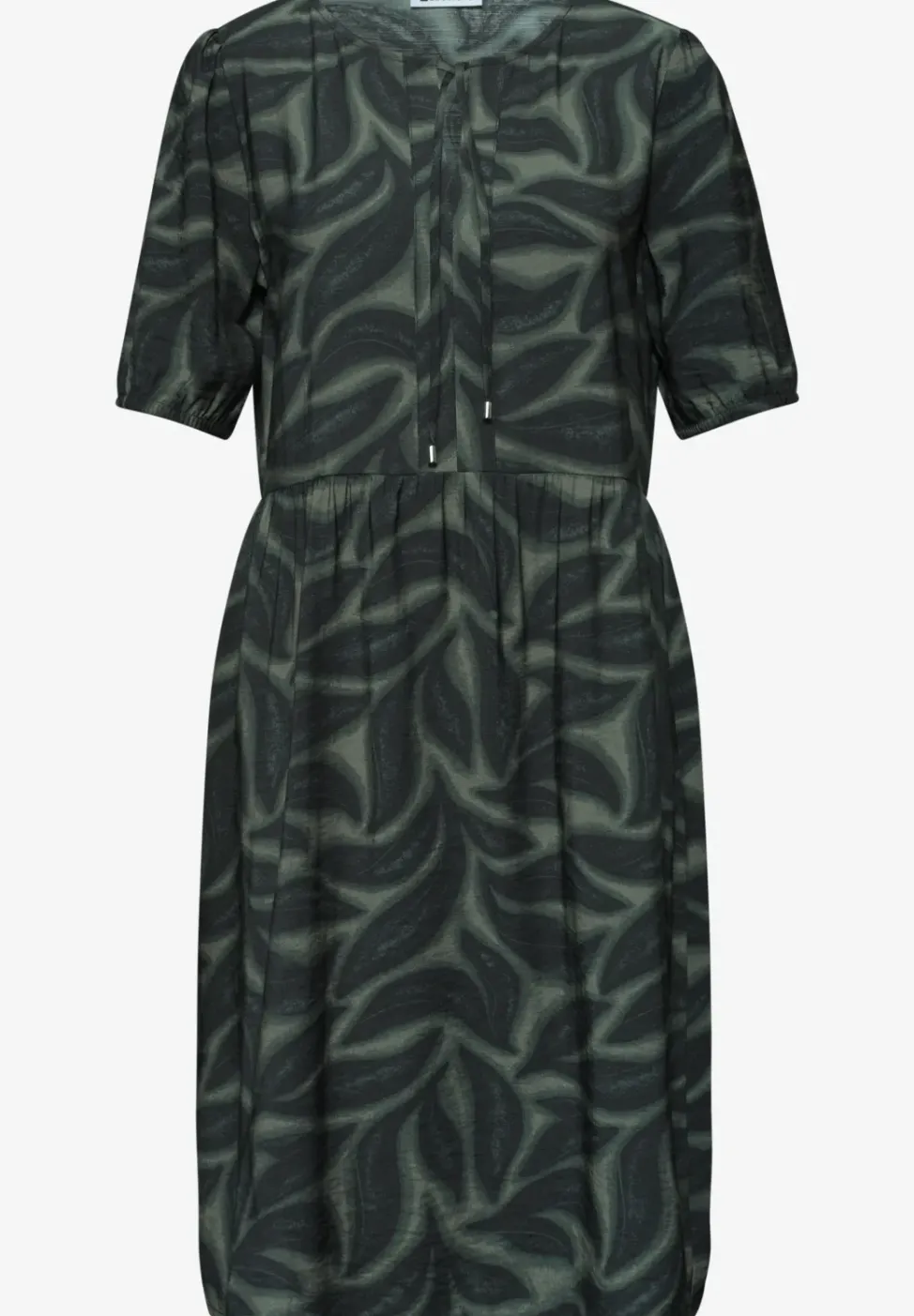 Knielanges Kleid mit Split Neck und Print