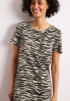 Knielanges Kleid mit Zebra-Print