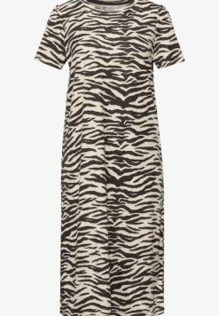 Knielanges Kleid mit Zebra-Print