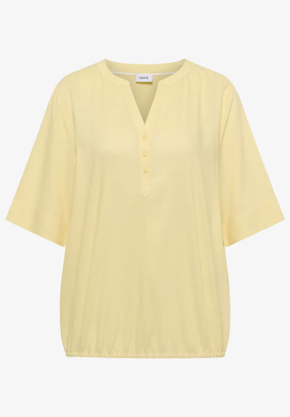 Kurzarm Bluse mit Split Neck