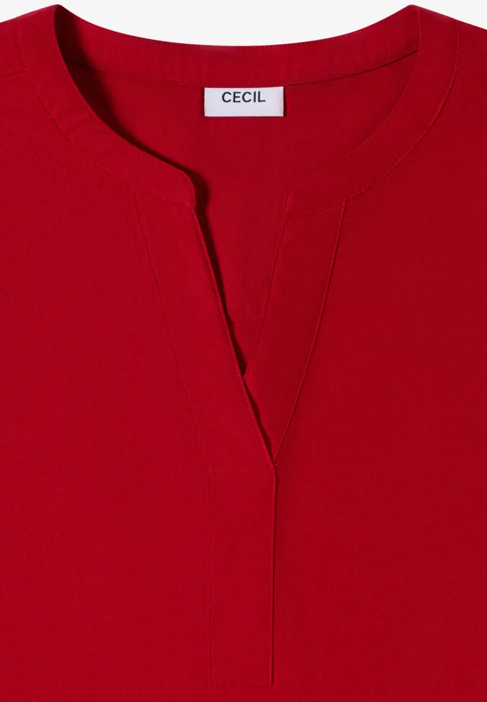 Kurzarm Bluse mit Split Neck