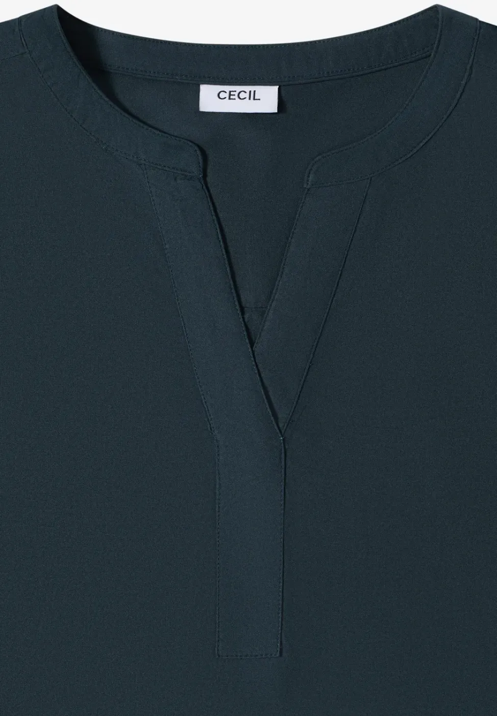 Kurzarm Bluse mit Split Neck
