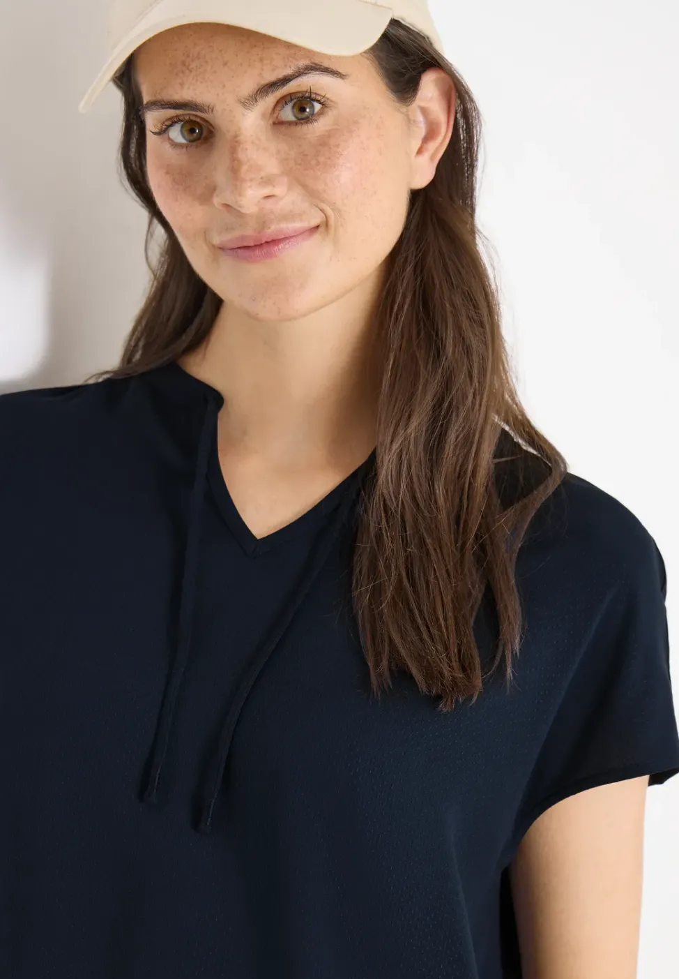 Kurzarm Bluse mit Strukturmix