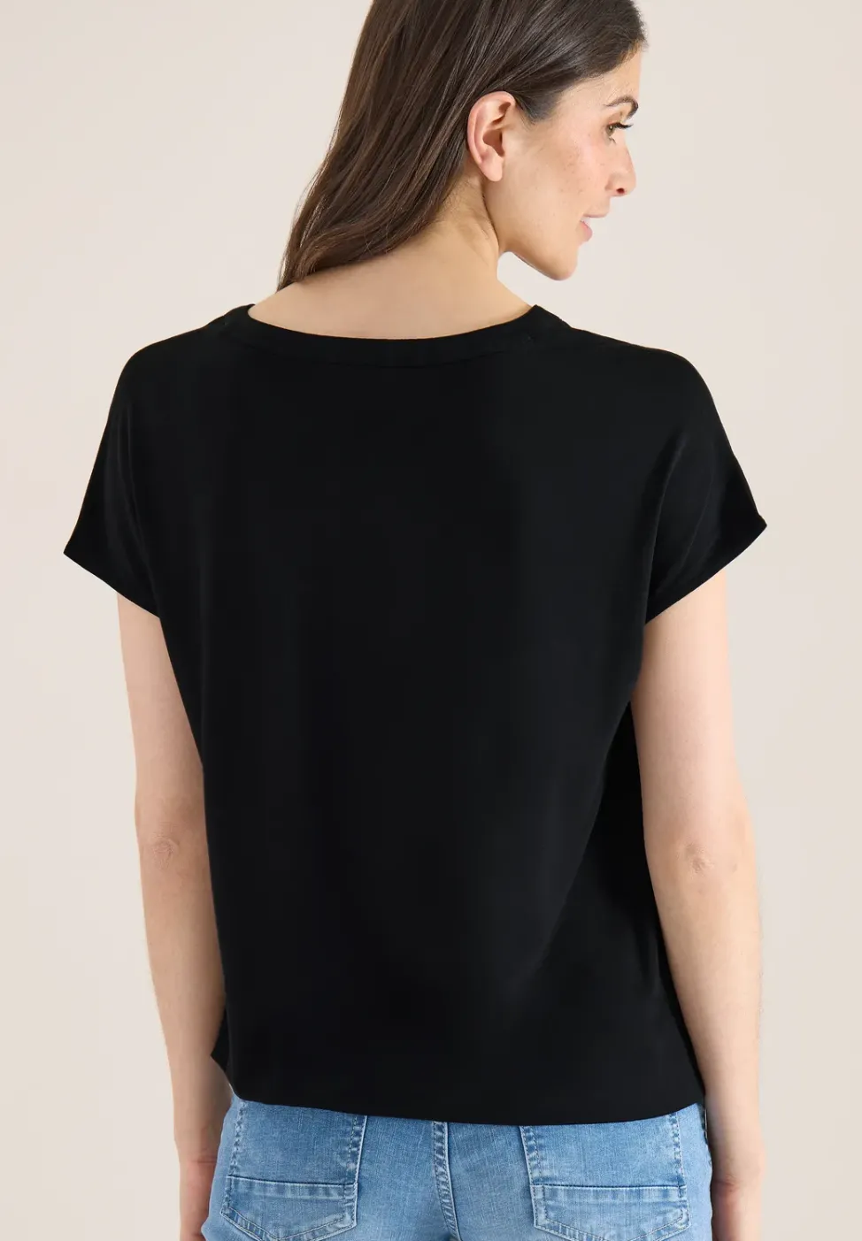 Kurzarm Bluse mit Strukturmix
