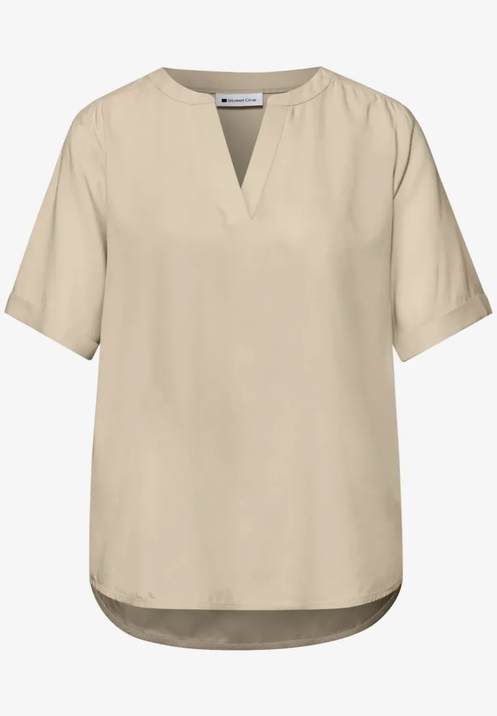Kurzarm Bluse mit Turn-Up