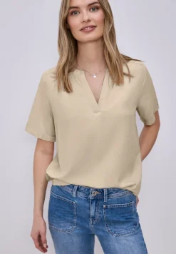 Kurzarm Bluse mit Turn-Up