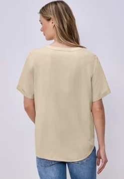 Kurzarm Bluse mit Turn-Up