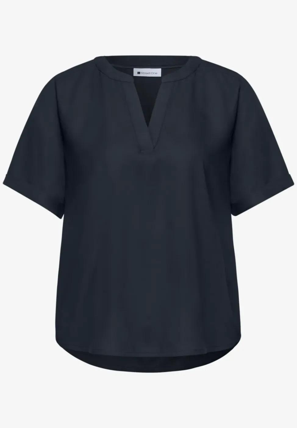 Kurzarm Bluse mit Turn-Up