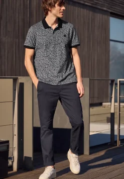Kurzarm Oxford Poloshirt mit Print