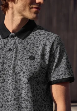Kurzarm Oxford Poloshirt mit Print