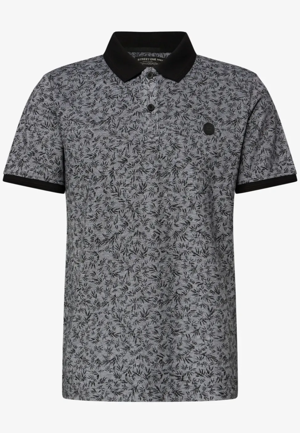 Kurzarm Oxford Poloshirt mit Print