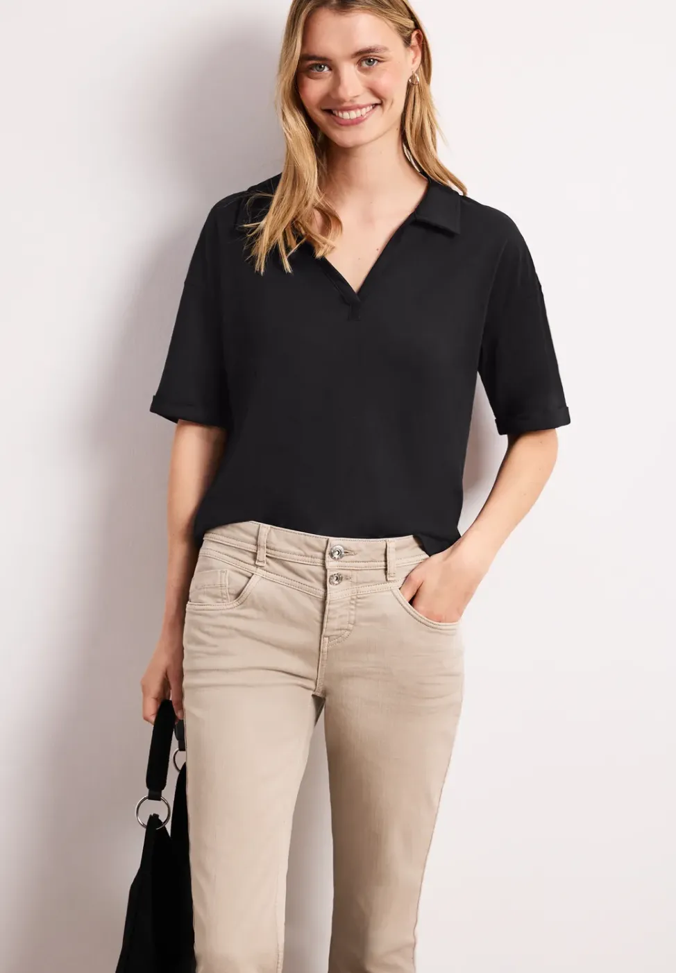 Kurzarm Poloshirt aus Jersey