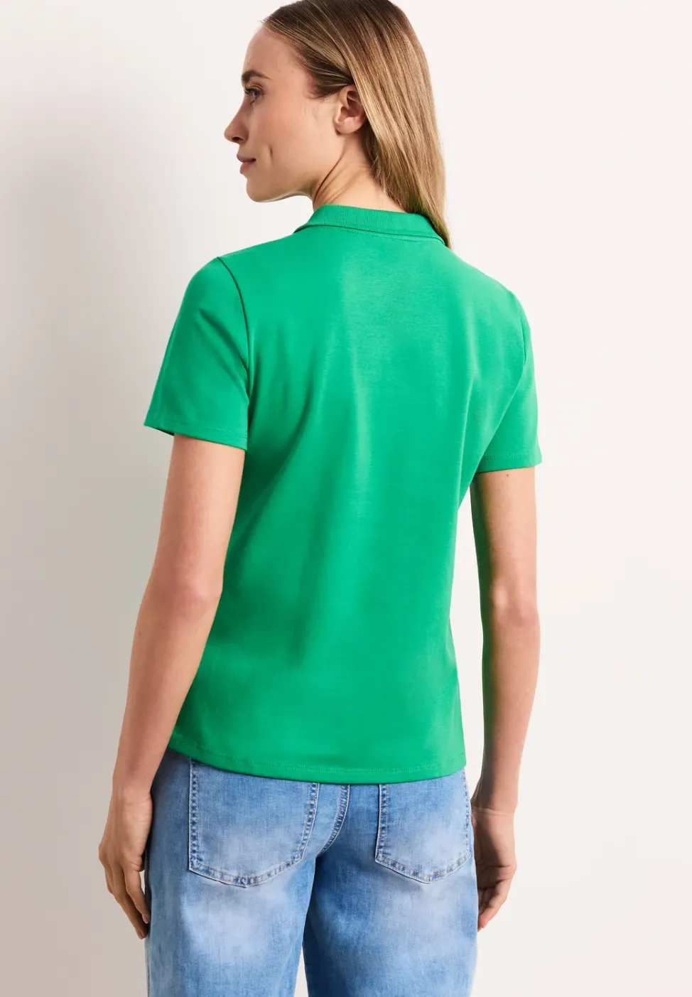 Kurzarm Poloshirt in Rippstruktur