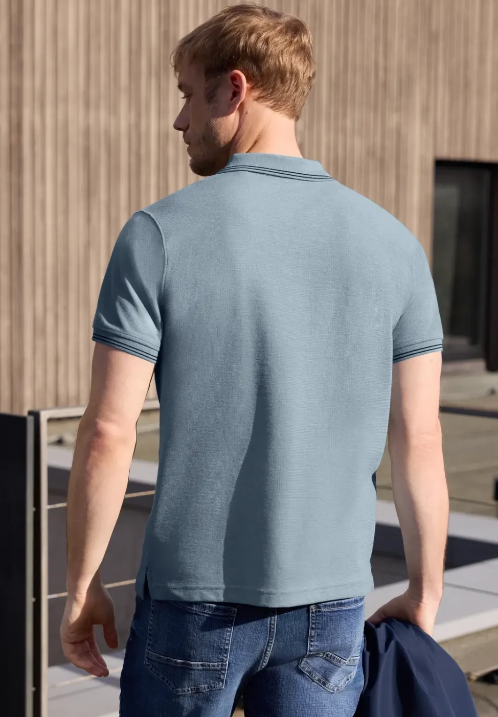 Kurzarm Poloshirt mit Struktur