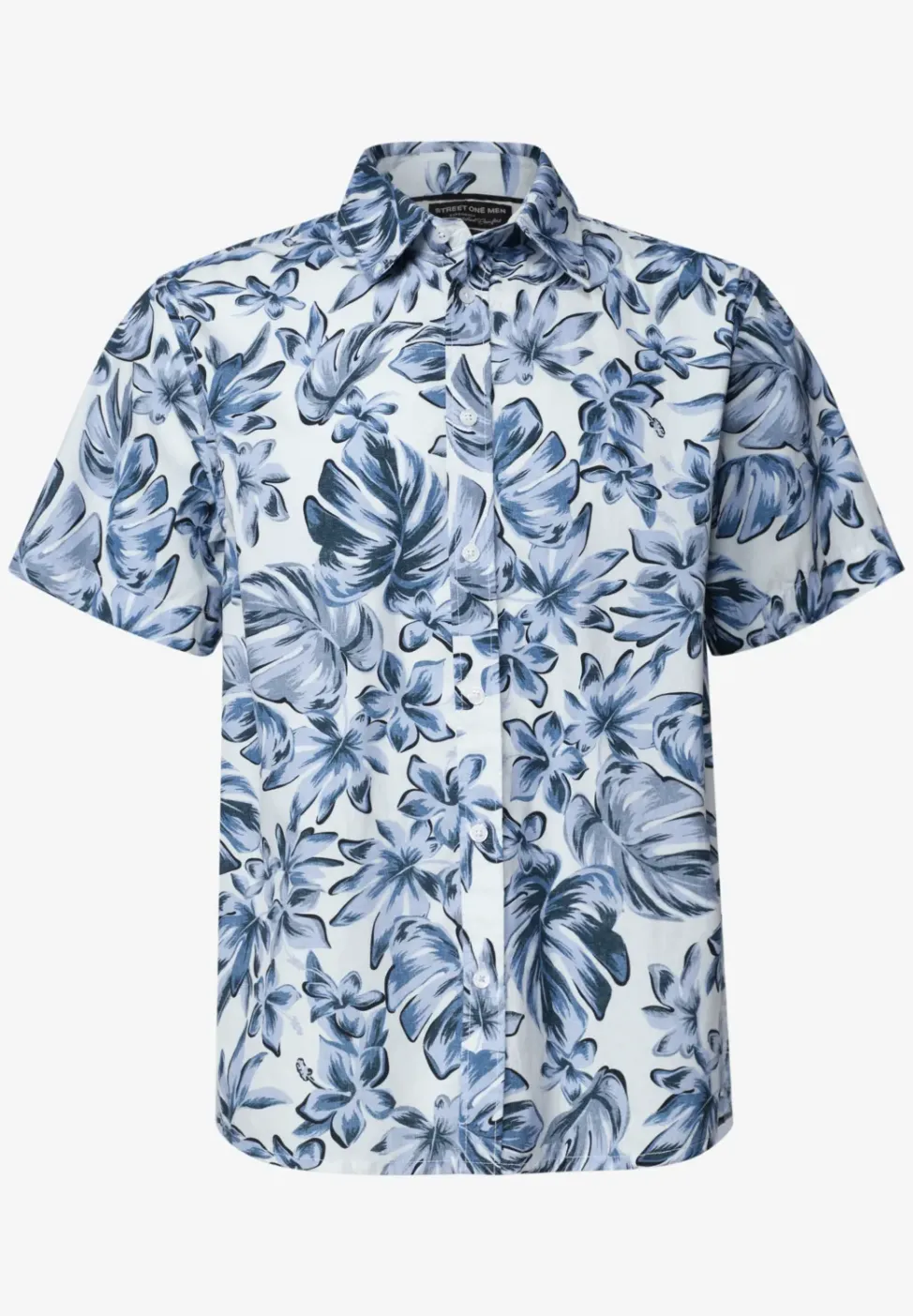 Kurzarm Popeline Hemd mit Print